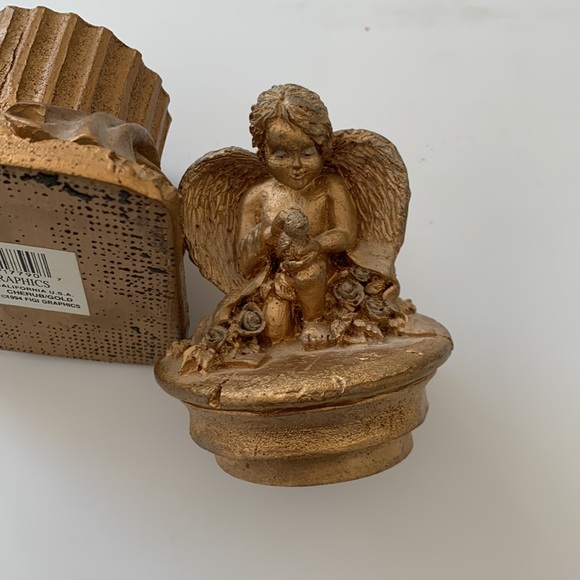 Figi Graphics Vintage Cherub Grecian Pillar Trinket Box - Picture 4 of 7